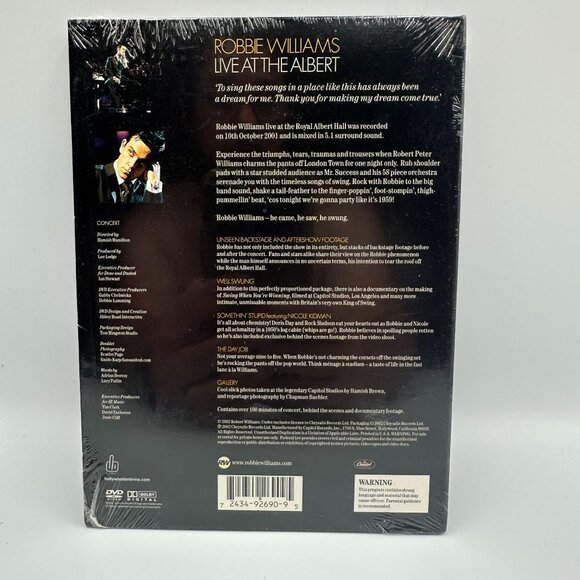 Robbie Williams Live At The Albert Full-Length Concert DVD 2001 Pop Region Free - Picture 2 of 2